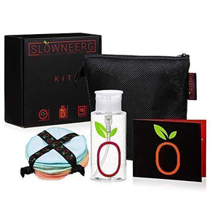 Slowneerg Crystal Velvet Makeup Remover KIT - 12 Pads, Laundry Bag, Dispenser, Hair Ties - All Included - SUPER GRIPPY Facial/Body Wipes, Reusable/Washable.