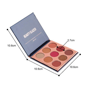 Beauty Glzaed Pro Beauty 9 Colors Makeup Powder Matte Eye Shadow Palette Highly Glitter Shimmer Pigmented Mineral Cosmetic Eyeshadow