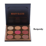 Beauty Glzaed Pro Beauty 9 Colors Makeup Powder Matte Eye Shadow Palette Highly Glitter Shimmer Pigmented Mineral Cosmetic Eyeshadow