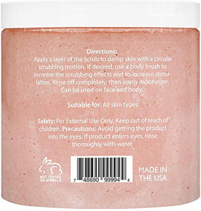 Himalayan Salt Exfoliating Body Scrub 10 oz - All Natural Exfoliates, Moisturizes, With Sweet Almond Oil - Shower and Bath Scrub - Use With Exfoliating Gloves - Great Gifts For Women - Brooklyn Botany