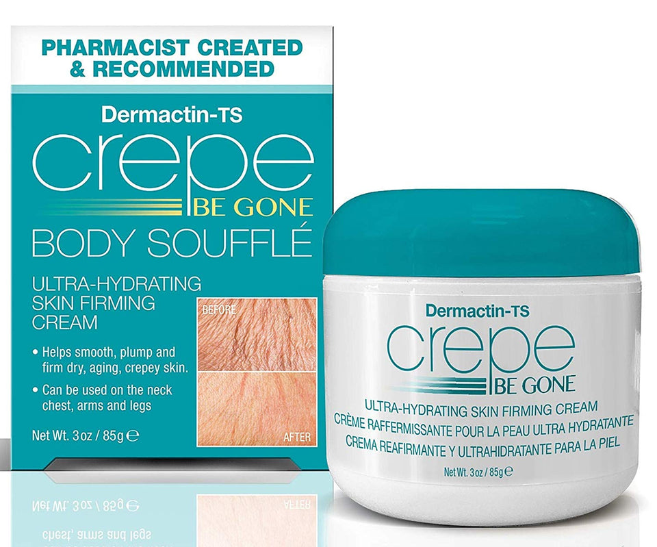 Dermactin-TS Crepe Away Body Souffle 3 oz. - for Dry Aging & Crepey Skin, Smoothes Plumps & Firms Skin, Deeply Moisturizes Skin, Can Be Used On Neck, Chest, Arms & Legs