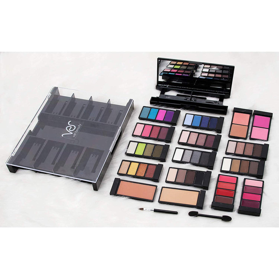 Ver Beauty 58pcs Makeup Gift Palette Set Kit Train Case With Travel Kit and - Vmk1702