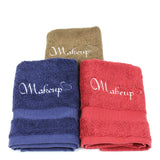 Set of 6 Makeup remover washcloth. Turkish Cotton perfect for makeup bag! 13x13" inches - Black